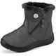 Gaatpot Kids Snow Boots Boy's Girl's Warm Fur Lined Boots Winter Outdoor Waterproof Ankle Booties Shoes Grey#2 Size 3 UK /36CN