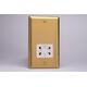 Varilight XBSSW Shaver Socket, Classic Brushed Brass + White Insert