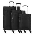 d & n - Travel Line 6804 4-Rollen Kofferset 3tlg. Koffer & Trolleys Schwarz Herren