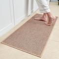 Andency Kitchen Rugs and Mats, Washable Non Slip Runner Rugs for Kitchen Floor, Absorbent Kitchen Mat, Front of Sink, Standing Mats for Entryway, Hallway, Laundry, 20"x70", Beige