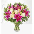 Pink Lilies & Roses - Flowers - Fresh Bouquet - Birthday Flowers - Flowers Next Day - Thank You Flowers - Anniversary Flowers - Occasion Flowers - Get Well Flowers - Luxury Flowers - Fresh Cut Flowers