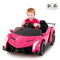 Maxmass Kids Electric Ride on Car, 12V Licensed Lamborghini Battery Powered Electric Vehicle with Remote Control, AUX/USB, Music, Horn, LED Light, Children Toy Car for Boys Girls (Pink)