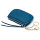 OXOAMP Wallets Wallet Simple Women's Leather Wallet Portable Slim Zipper Card Holder Large Capacity Coins Pocket with Key Ring Coin Purses Fashion (Color : Blue-1)