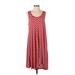 Jessica Simpson Casual Dress - A-Line Scoop Neck Sleeveless: Red Chevron/Herringbone Dresses - Women's Size Small