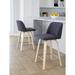 LumiSource Toriano Swivel 24.25" Counter Stool Wood/Upholstered in Blue | Wayfair B24-TRNOFB-GRTZS2 NABU2