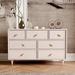 LORENZO Solid Wood 7 - Drawer Accent Chest Wood in Brown/White | 35.4 H x 62.9 W x 15.7 D in | Wayfair 01MN157KCL878KH8