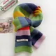 Foulard arc-en-ciel en mohair pour hommes et femmes écharpe courte en laine blocage des couleurs