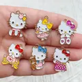 Hello Kitty Cartoon Animal Earring Pendant for Jewelry Alloy Kawaii DIY Keychain Necklace
