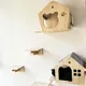 Étagère en bois murale pour animaux de compagnie maison pour chat escalade flottante villa pour