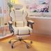 Inbox Zero Nordic Leisure Desk Chair White Luxury Swivel Office Chair Reading Designer Modern Upholstered in Brown | 28.34 W x 28.34 D in | Wayfair