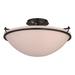 Hubbardton Forge Simple Lines Bowl Semi Flush Mount Glass/Steel in White/Black/Brown | 7.1" H x 14.5" W x 14.5" D | Wayfair 124302-SKT-10-SS0047