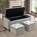 Latitude Run® Mikaylynn 47.51" Wide Tufted Rectangle Storage Ottoman in Gray | 19.01 H x 47.51 W x 19.71 D in | Wayfair