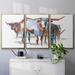 August Grove® Modern Longhorns II 3 Pieces Metal in Blue/Brown | 40 H x 78 W x 2 D in | Wayfair 3C788DB2BAEC419380AAD730BD56EB40