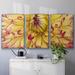 Latitude Run® Blooms II - Multi Piece Framed Canvas Canvas, Solid Wood in Pink/Yellow | 24 H x 48 W x 2 D in | Wayfair