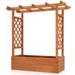 Arlmont & Co. Sabeera Wood Planter Box w/ Trellis Wood in Brown | 44.5 H x 43 W x 17.8 D in | Wayfair 147B1842C31345098334508299B60DFF