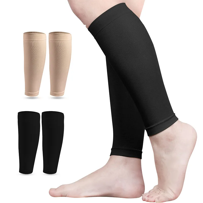 Manchons de soutien de mollet de compression pour hommes et femmes, attelle de jambe élastique respirante, sports de football, cyclisme, jogging, course à pied, 1 paire