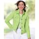 Appleseeds Women's DreamFlex Colored Jean Jacket - Green - PL - Petite