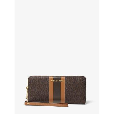 Logo Stripe Continental Wristlet