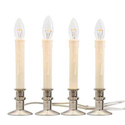 Celestial Lights 70820 - 0.5 watt Adjustable Brushed Nickel Base Window Hugger� Plug-In LED Window Candles (4 Pack)