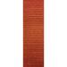 Striped Orange Gabbeh Oriental Runner Rug Hand-Knotted Wool Carpet - 2'7" x 13'0"