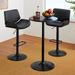 Glitzhome Set of 3 Leatherette Adjustable Swivel Bar Stool Pub Table Set