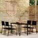 vidaXL Patio Dining Set Wicker Outdoor Dining Table and Chair Conversation Set