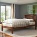 Wooden Twin Size Platform Bed with Wood Slat Support and Headboard
