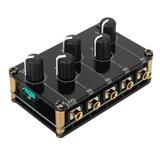 Sound Passive Mixer Dual Channel Sound Input 4 In 1 Out Mini Low Noise Portable Passive Stereo Sound Mixer for PC Phone