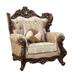 Terry Beige and Walnut Chair with Queen Anne Leg