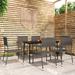 vidaXL Patio Dining Set Wicker Outdoor Dining Table and Chair Conversation Set