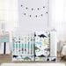 Blue Green Modern Dinosaur Boy Sweet Jojo Designs 6p Crib Bedding + BreathableBaby Breathable Mesh Liner Anti Bumper Dino Boho