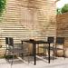 vidaXL Patio Dining Set Wicker Outdoor Dining Table and Chair Conversation Set