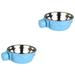 2 Pieces Fixed Pet Bowl Dog Cage Water Bowls Detachable Dog Bowl Pet Feeding Bowls Dog Food Bowl Dog Bowl Cage Coop Bowl