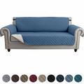 SHANNA Sofa Covers for 3 Cushion Couch Water Repellent Reversible Quilted Sofa Slipcovers Non Slip Sofa Covers 3 Seater Furniture Protector for Pets Kids Dog Cat Berlin Blue 3-Seater