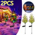 Bouanq Christmas Decorations Xmas Tree Decor LED Lights Christmas Decoration Solar Tree Lights Solar Christmas LED Colorful Tree Lights 2pcs Christmas Tree Ornaments Gifts for Xmas Wedding Holiday