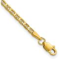 Solid 10k Yellow Gold 2.6mm Flat Anchor Chain - 16