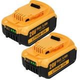 2pcs 20V 6.0Ah DCB200 Lithium Ion Replacement Dewalt Battery DCB206 DCB205 DCB204 Compatible with the entire Line of DEWALT 20V MAX Tools