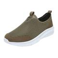Ierhent Men Shoes Casual Mens Non Slip Walking Sneakers Lightweight Breathable Slip on Running Shoes Gym Tennis Shoes for Men Khaki 44