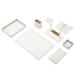 MOOG White Leather Desk Set - Desk Pad - Note Paper Holder - - Leather Coaster -Desk Accessories-Desk Organizer - Office Desk Accessories - Desktop Storage WHITE (10PCS-SINGLETRAY)
