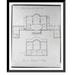 Historic Framed Print [Houses and a church (Buildings Erected or Proposed to be Built in Virginia ). Basement and principle story floor plan] 17-7/8 x 21-7/8