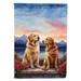 Golden Retriever Two Hearts House Flag 28 in x 40 in