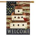 Patriotic Birdhouse Summer House Flag 40 x 28 Briarwood Lane