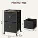 Homhougo Mobile File Cabinet Rolling Printer Stand with 3 Drawers Fabric Vertical Filing Cabinet fits A4 or Letter Size for Home Office Black