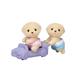 Calico Critters Yellow Labrador Twins Set of 2 collectible Doll Figures with Pushcart Accessory