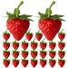 40pcs Artificial Strawberries Fake Fruits Toys Realistic Strawberry Models Pretend Play Toys for Dollhouse