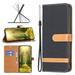 Mantto Wallet Case For iPhone 15 Pro Premium Denim Leather Flip Case [RFID Blocking] Card Holder Kickstand Magnetic Wrist Strap Case TPU inner Shell For iPhone 15 Pro - 6.1 Black