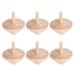 6pcs Funny Tops Toy Wooden Peg-top Toy Kids Traditional Toy (Khaki)
