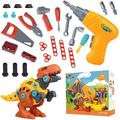 Take Apart Dinosaur Toys for Kids Toys Toolbox Construction Building with Electric Drill Dinosaur Toys Christmas Birthday Gifts Boys Girls