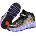 LED kids shoes 1 Pair LED Luminous Kids Shoes USB Charging Kids Roller Skate Sports Shoes with Wheel Silver Black Size 29 18.5CM 12.5US 12UK 30EU 5.109Inch