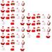 3 Sets 18 Pcs Christmas Dolls Resin Adornments Decorative Artware (Red)